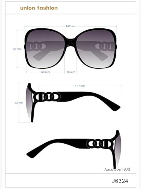 Oversized Square Sunglasses with Chain Detail main image 5